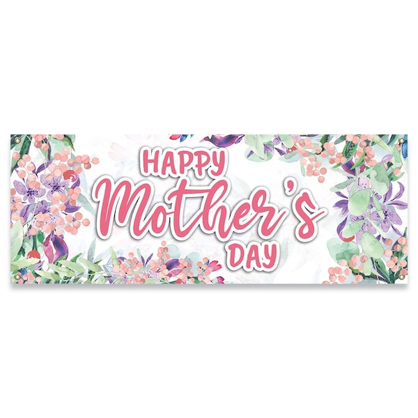 Signmission Happy Mothers Day Banner Concession Stand Food Truck Single Sided B-30086 - main